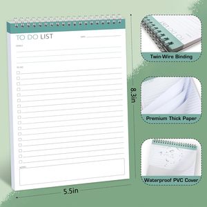 Per fare la lista blocco note blocco note Planner giornaliero 60 fogli strappi con lista di controllo, blocco di scrittura personale di lavoro. Confezione da 3 - Product Image 5