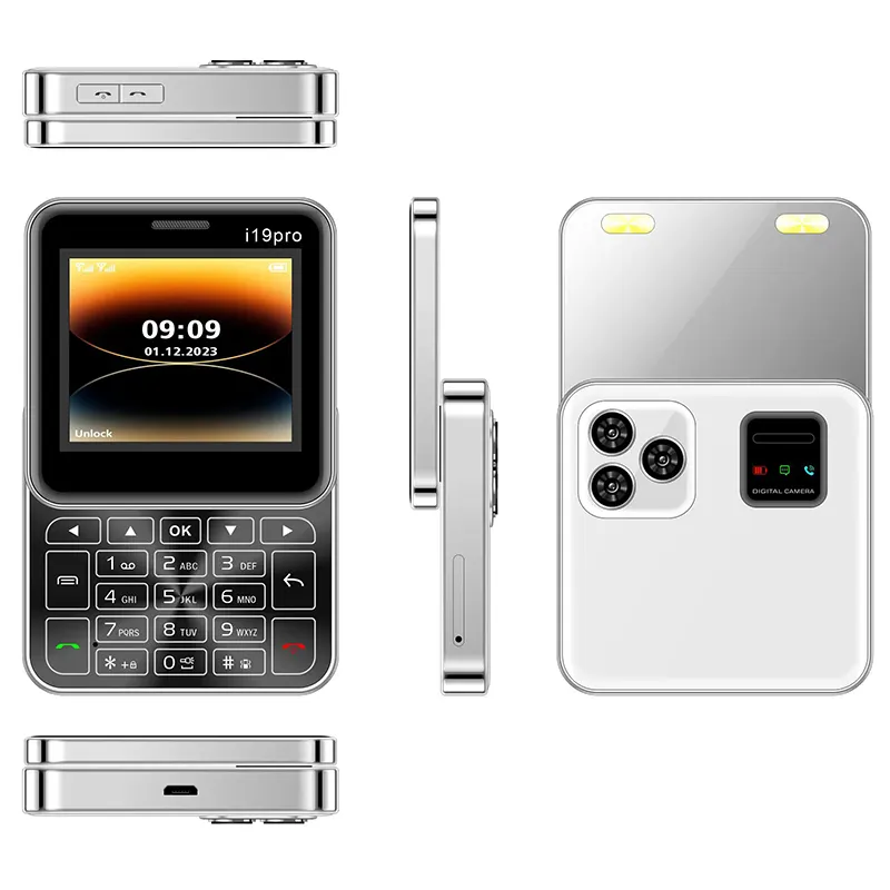 2024 नवीनतम उत्पाद i19 प्रो 2.4 इंच फैशन रंग 2जी जीएसएम डुअल सिम फिल्प स्लाइड मोबाइल फोन