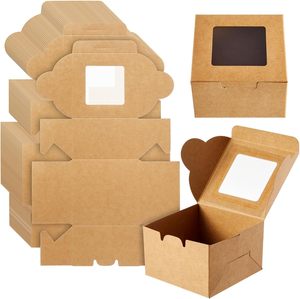 Mini 4x4x2.5 Inch Cake Boxes <strong>Display</strong> <strong>Window</strong> <strong>Custom</strong> Logo Food Safe Small <strong>Box</strong> Packaging UV Coating Matt Lamination Embossing - Product Image 6