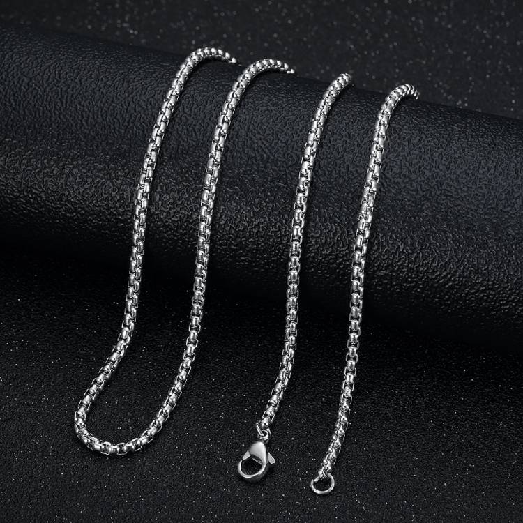 Argent - Chaîne de perles carrées 3*60 cm