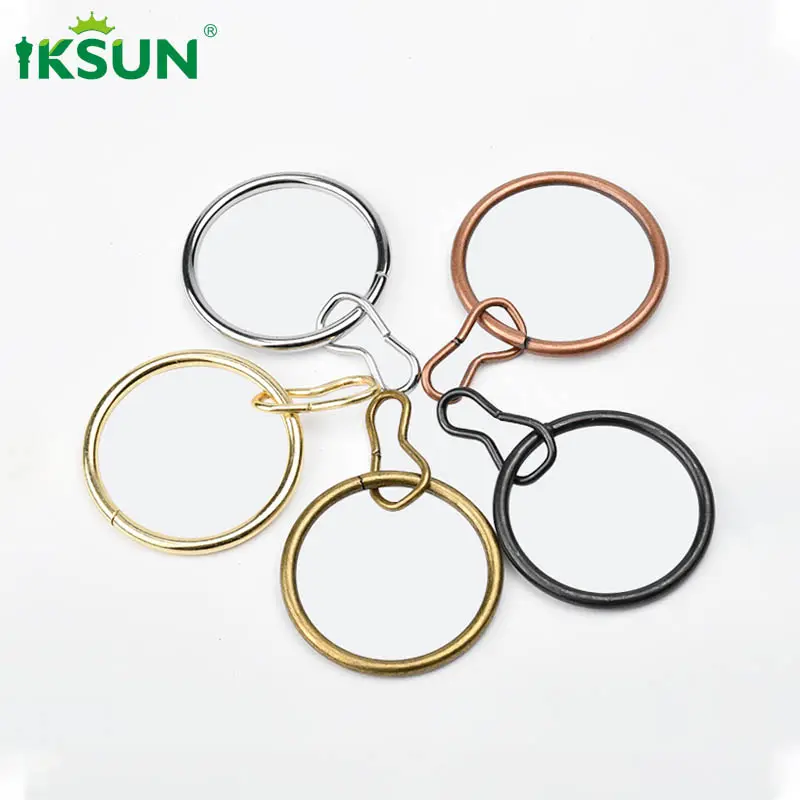 Iksun 35mm 0.5mm 0.6mm 0.8mm 1.0mm metal decorative curtain clips iron curtain rings for rods hanging