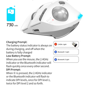 Combo de teclado y ratón recargable multidispositivo, teclado inalámbrico RGB y ratón Trackball para tableta portátil - Product Image 5