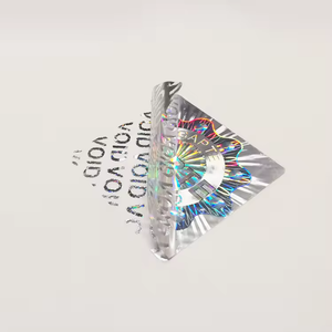 Etiqueta adhesiva personalizada con holograma de efecto arcoíris holográfico de superficie lisa con código QR único - Product Image 2