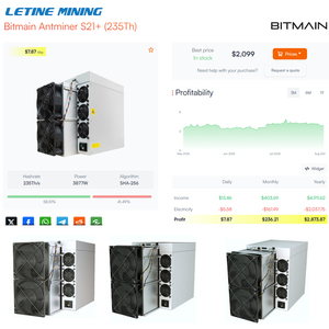 <span class=keywords><strong>Bitcoin</strong></span> madenci S21 + 216T Bitmain Antminer S21 + 235T 225T 16.5W kripto madencilik makinesi - Product Image 3