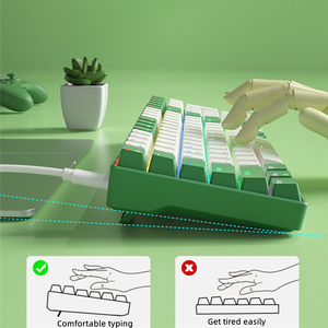 Teclado con cable Teclado mecánico retroiluminado de tamaño completo Teclado ergonómico para juegos de diseño para PC Ordenador portátil PC