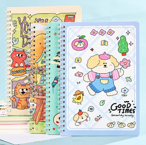 Yaratıcı A5 bobin kitap karikatür tarzı gençlik 32k kalın yatay çizgi özelleştirilebilir gevşek yaprak çalışma kitap kağıt adres defteri - Product Image 5