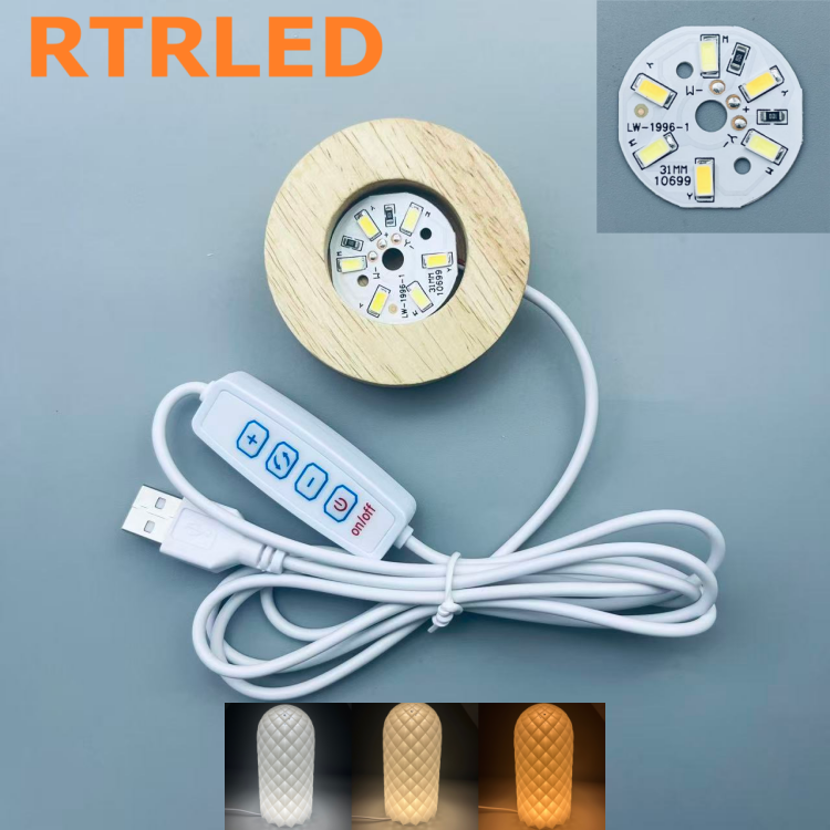 6cm-Dual-CCT(Warm/white)-Dimmable-Natural Wood Color