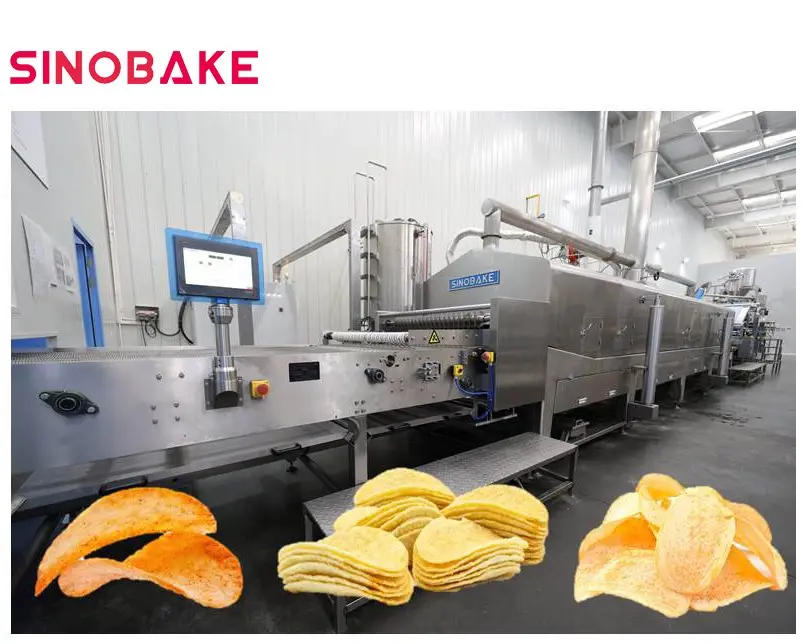 SINOBAKE Máquina industrial de fazer batatas fritas batatas fritas Linha de produção Preço Pringles máquina de fazer batatas fritas
