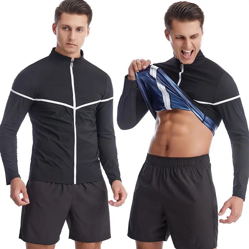 Sauna traje chaqueta hombres boxeo sudor trajes ejercicio entrenamiento chaqueta gimnasio entrenamiento sudor Sauna pantalones cortos trajes