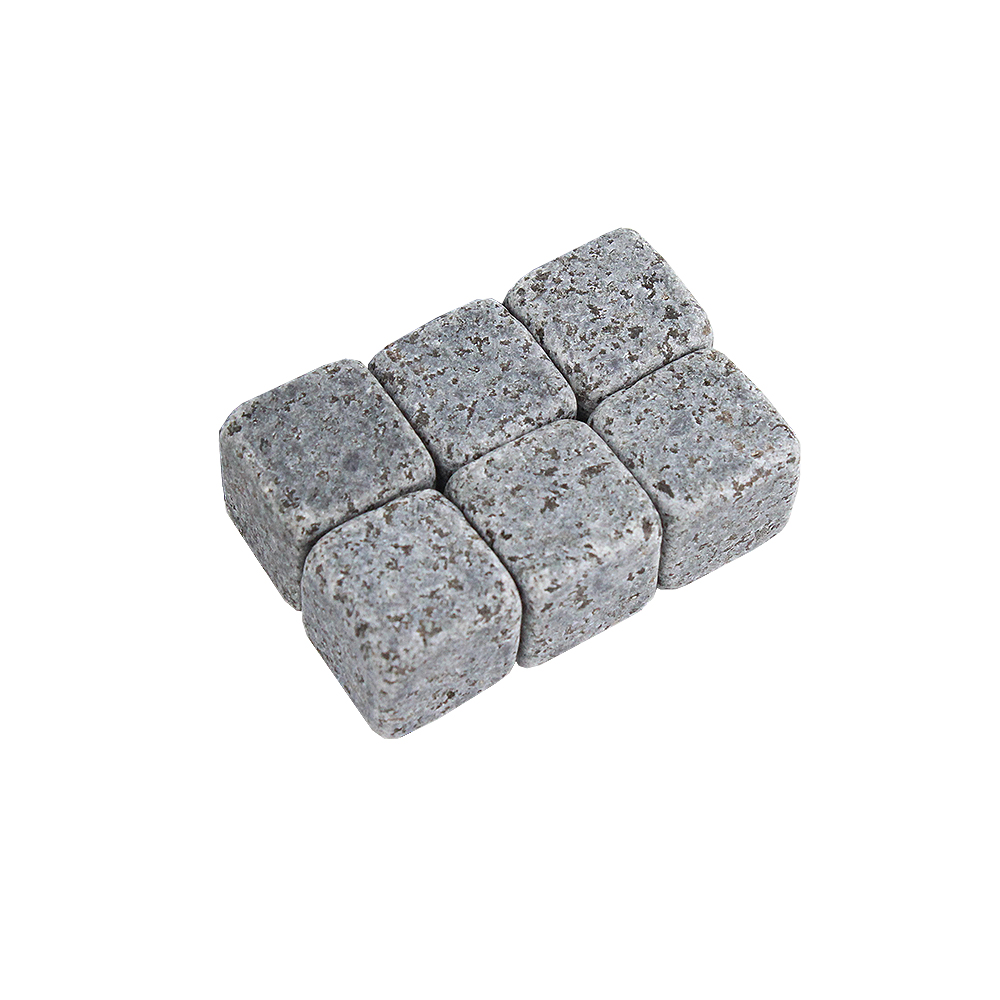 6 piezas de piedra de whisky de granito gris oscuro