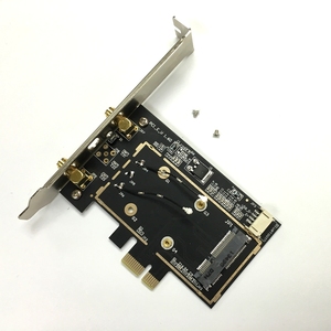 台式迷你Pci-e至Pci-e 1x无线网卡适配器，带2个6db天线，用于7260ac 7265ac 8260ac以太网内部 - Product Image 2