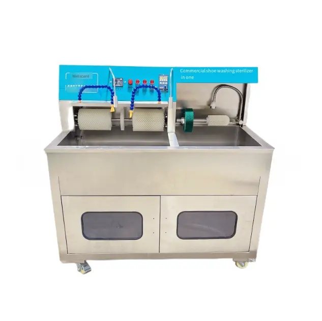 Machine à laver semi-manuelle automatique de chaussures de l'industrie commerciale stérilisant et séchant la machine de polissage portative de chaussures