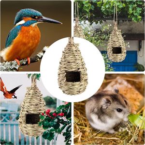 Creatieve Effen Patroon Stro Vogel Nest Moderne Stijl Hand-Geweven Vogelkooi Milieuvriendelijke Tuindecoratie Volière Vogelhuisje - Product Image 6