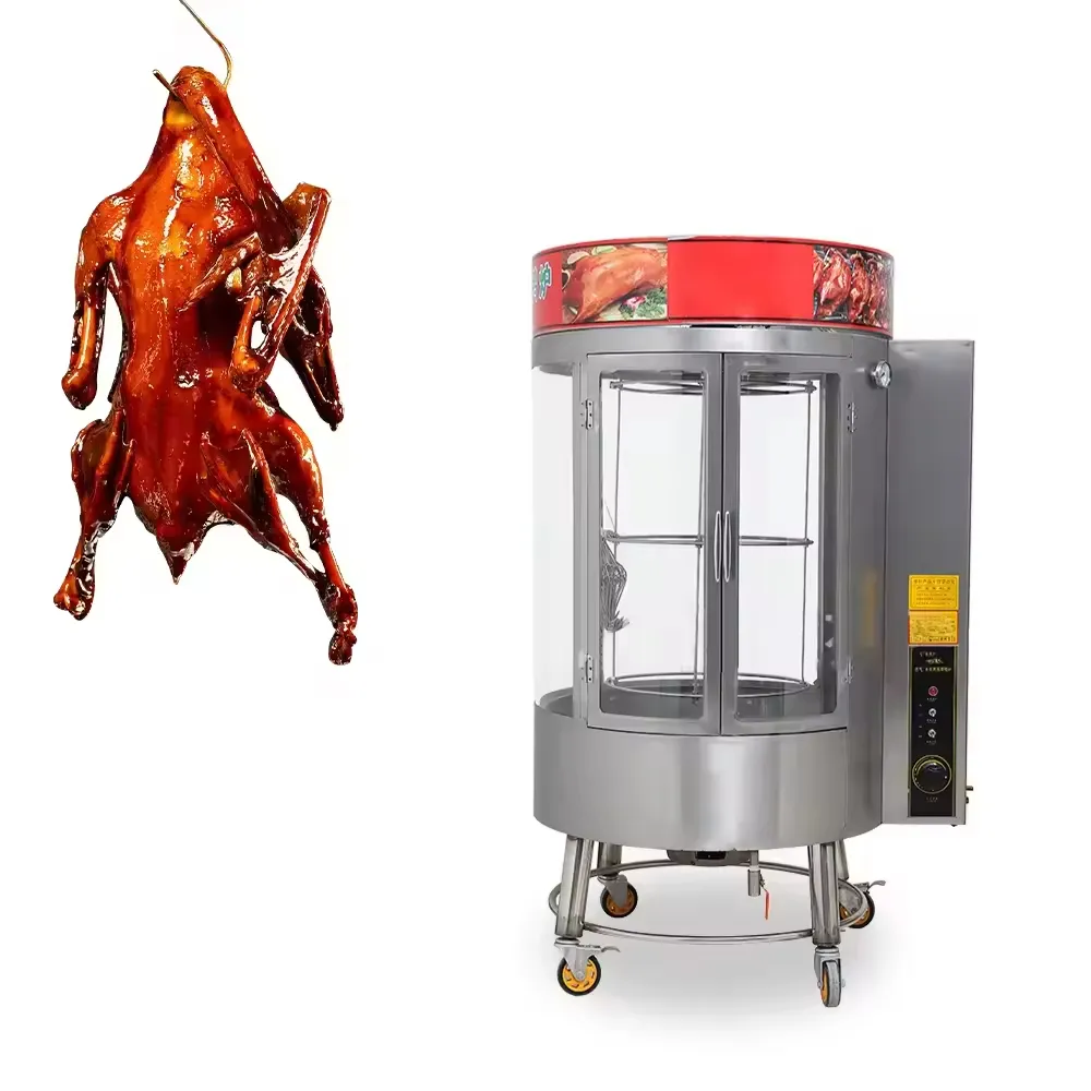 Газовая печь для жарки утки из нержавеющей стали, коммерческая Автоматическая электрическая Вращающаяся печь для жарки курицы, утки, угля