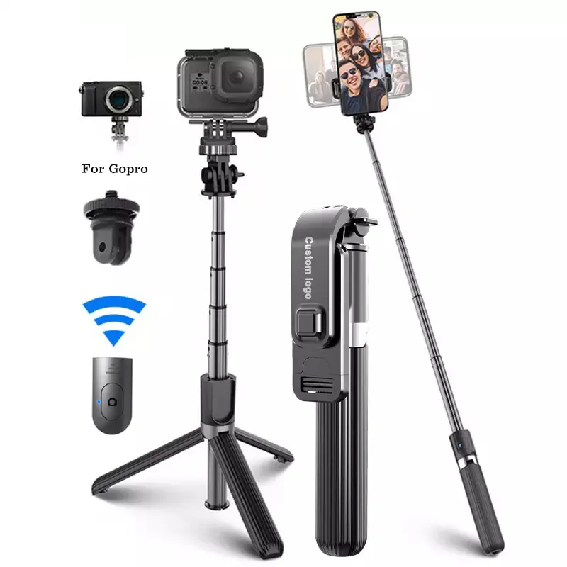 CYKE L03 Selfie Stick Aluminium Bluetooth Handheld Selfie Stick With Detachable Wireless Remote Mini Tripod Stand For Gopro