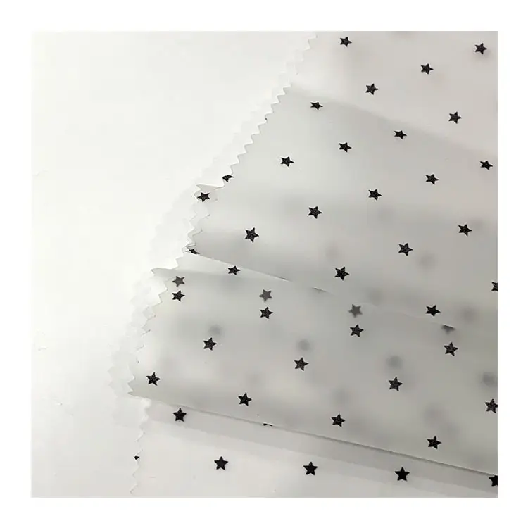 Sıcak satış moda basit tasarım küçük yıldız su geçirmez şeffaf TPU kaplı kumaşlar yağmurluklar