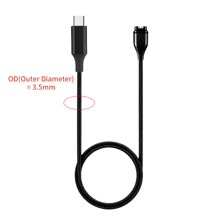 Negro - Tipo C/Chaqueta de nailon (OD 3,5 mm)