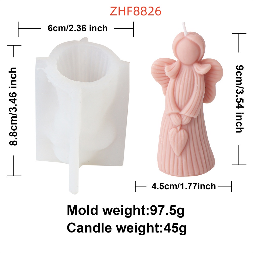 Molde de resina para jabón con forma de niña con alas de ángel