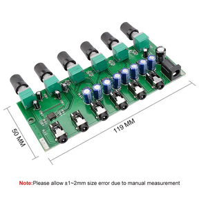 Amplificadores de auriculares, placa mezcladora de señal de Audio, amplificador estéreo de auriculares, entrada de 2 vías de 3,5 MM, salida de 4 vías con Control de tono - Product Image 4