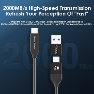 Çözünürlük ekran projeksiyonu 2-in-1 USB3.2 usbtip C Thunderbolt 3 veri kablosu - Product Image 4