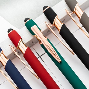 Custom 2 in 1 Capacitive Multi Function Metal Ballpoint <strong>Pens</strong> Aluminum Screen Logo Engraved <strong>Stylus</strong> <strong>Pen</strong> Rose Gold <strong>Pen</strong> 1015 - Product Image 2
