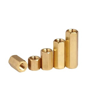 OEM ODM Customized Double Pass Brass Long Threaded Hex <strong>Coupling</strong> Nut M2 <strong>M3</strong> M4 M5 Copper Hexagonal Standoff Spacer Nuts - Product Image 2
