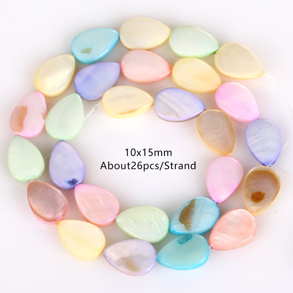 10x15mm gota de agua Shell Beads