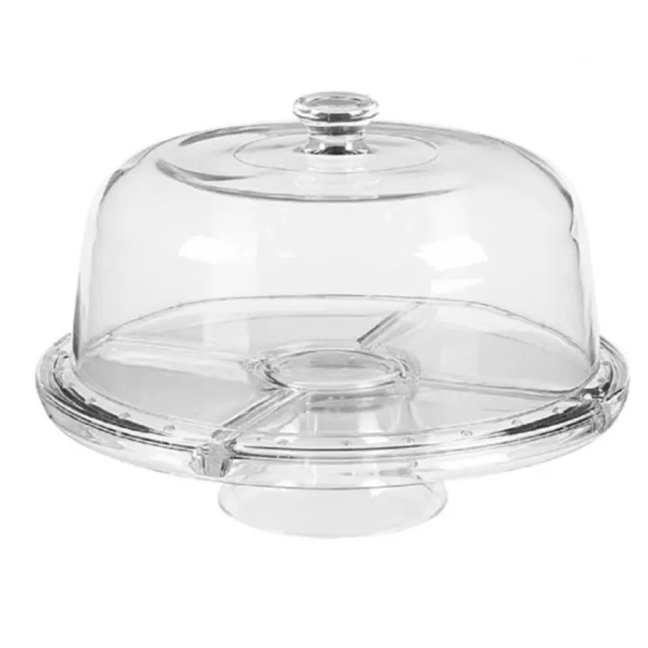 Placa de pastel de cúpula de vidrio personalizada con cubierta, soporte de pastel de vidrio de madera con cúpula de vidrio, venta al por mayor