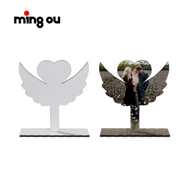 Marco de diseño de Mdf para foto de graduación, marco de madera personalizado, alas de Ángel, sublimación, nuevo