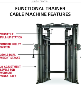 Factory Direct Weight Stack Functional <strong>Trainer</strong> Dual Pulley Compact Multi Functional <strong>Trainer</strong> - Product Image 4