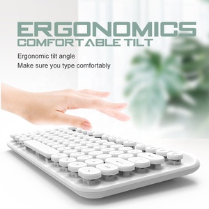 Teclado de estilo Retro Punk para videojuegos, tapete de teclas redondas con USB y receptor de 2,4g, precio de fábrica - Product Image 4
