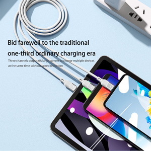 マルチ充電ケーブル3in1充電ケーブルマルチUSBケーブルほとんどの電話用のType-C、マイクロUSB、IPポートを備えた高速充電コード - Product Image 4