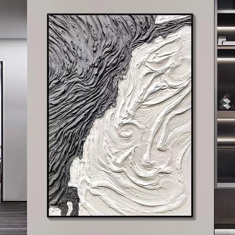 Pintura al óleo de textura personalizada moderna y creativa, lienzo de arte de pared abstracto, decoración del hogar para sala de estar y oficina