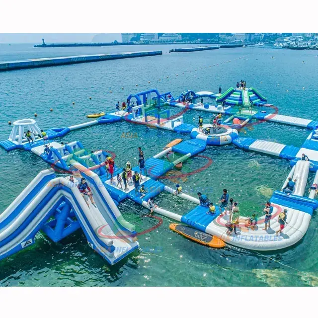 Equipo de parque acuático flotante para adultos, Parque Acuático inflable gigante, Comercial