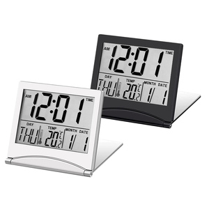 Digitaler Reise wecker Batterie betriebener faltbarer Kalender & Temperatur & Timer LCD-Uhr mit Schlummer modus - Product Image 1