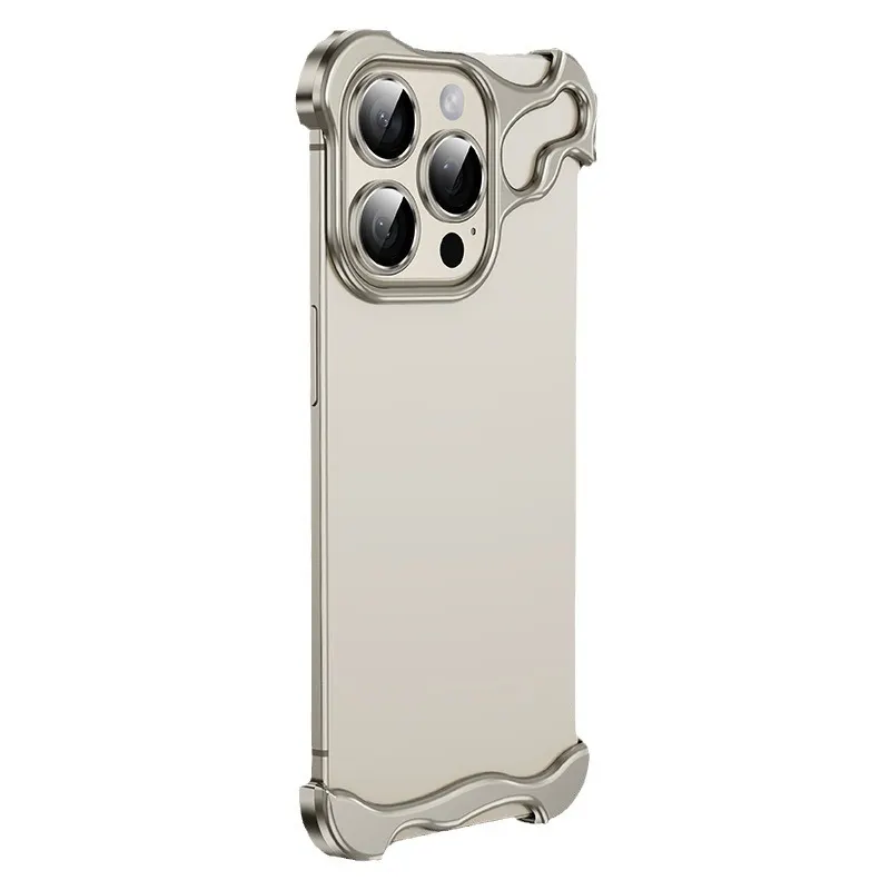 Productos de tendencia Funda de teléfono móvil para IPhone 15 14 Pro Max Plus 13 Funda de parachoques de aleación de aluminio de lujo con protección de lente