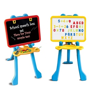 2 in 1 çift taraflı standı blackboard sanat şövale oyuncak çocuklar öğrenme çizim kurulu kuru yazı tahtası eğitici oyuncak kara tahta ile