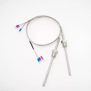 Pt100 Kt100 Sensor RTD de 3 cables Sensor de temperatura de rosca fija de acero inoxidable con sonda de alambre de medición de temperatura - Product Image 1