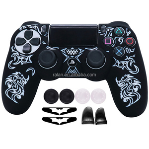 RALAN <strong>Controller</strong> Skin for <strong>PS4</strong>, Silicone Cover Protector Laser Carving <strong>PS4</strong> <strong>Controller</strong> Joystick Skin Dualshock 4 <strong>Shells</strong> - Product Image 5