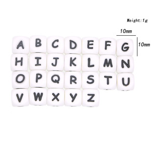 Kovict High Quality 10mm Silicone Alphabet Baby Chewable Silicone Alphabet Beads for Baby Teething Pacifier Chain - Product Image 4
