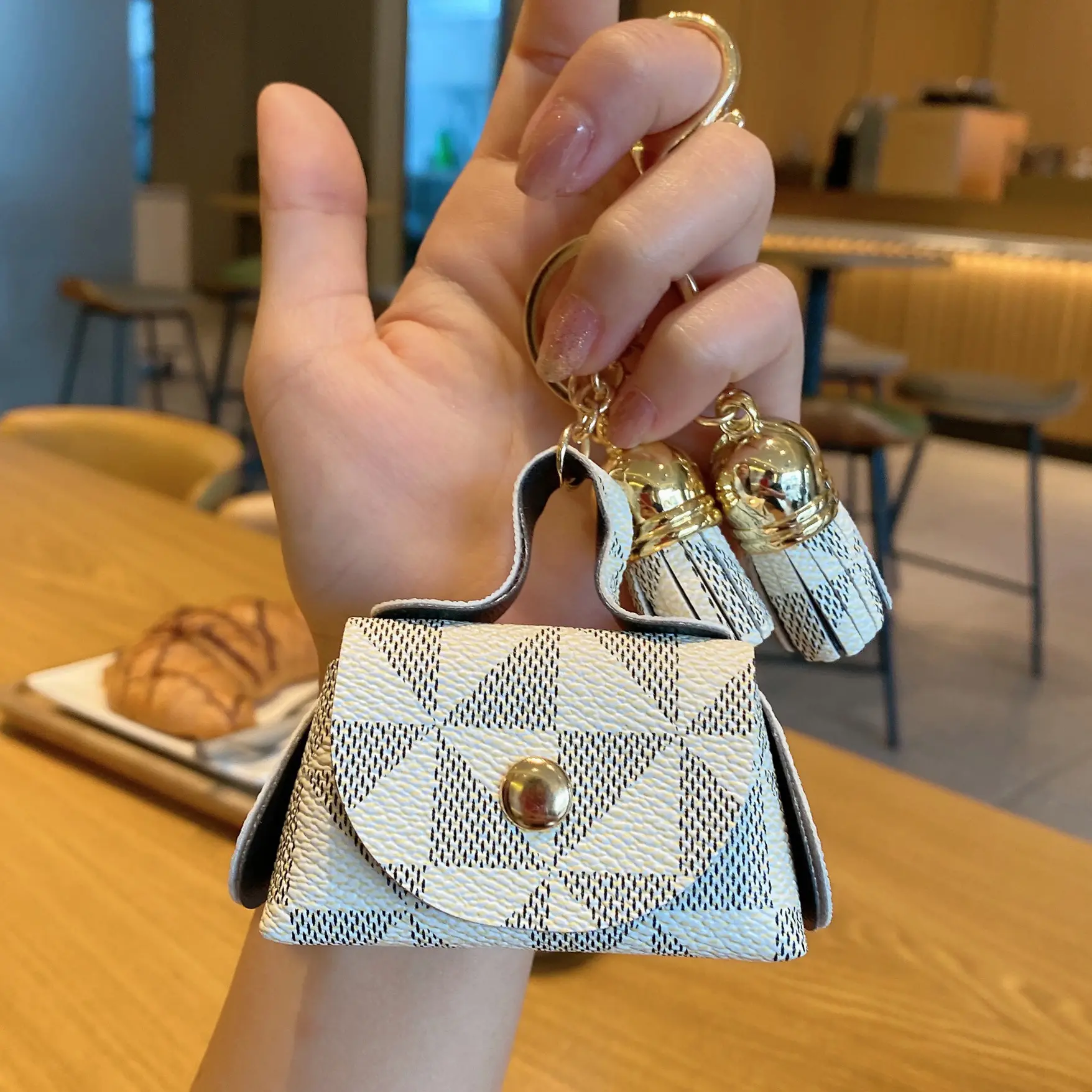 New Style Designer Mini Münz geldbörse Kopfhörer tasche Charm Schlüssel anhänger Zubehör Geldbörse Luxus Schlüssel bund Tasche
