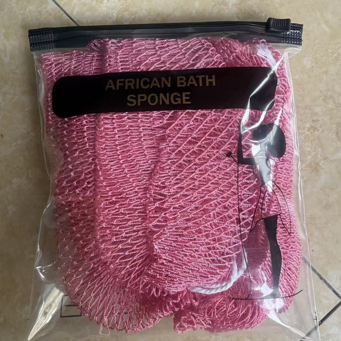 Bolsa con cremallera rosa carne