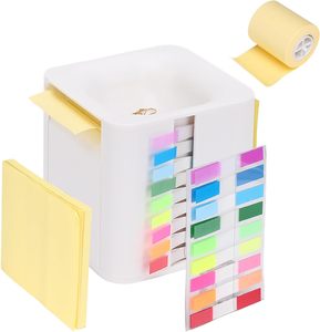 Memo Cube 5in1便签垫分配器，带4个标签，便签夹和存储，用于办公桌组织的磁性吸收盒 - Product Image 4