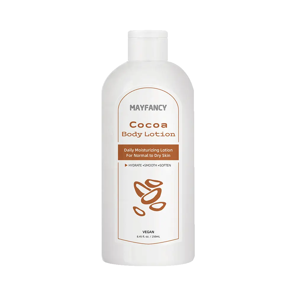 Uso diario 250ML con extracto hidratante de manteca de cacao para mejorar la piel seca y agrietada loción corporal para el cuidado de la piel