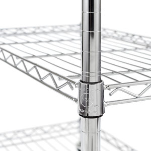 Seville Classics Chariot utilitaire avec système de grille à 3 étagères Étagère en fil d'acier Chariot roulant en fil métallique à 3 niveaux Chariots roulants à station de travail - Product Image 5