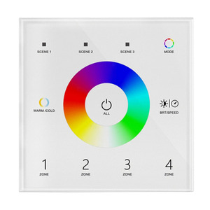 Panel táctil de montaje en pared T15 100-240VAC 4 zonas RGB + CCT DMX512 Master & RF 2,4G RGBW + CCT Control remoto para tira de luz LED - Product Image 2