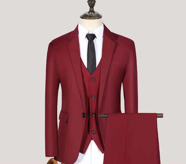 pantalon gilet veste rouge vin