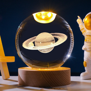 Aydınlık K9 kristal küre özel cam güneş sistemi gezegen küre 3D lazer kazınmış gece lambası masaüstü ev dekor için - Product Image 1