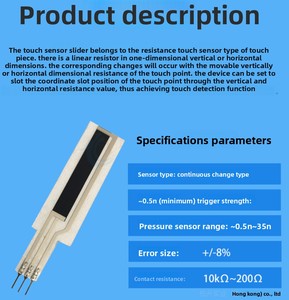 Striscia di sensore tattile resistivo lineare | Controllo di posizione 1D | Forza di innesco 0.5N | Uso industriale/consumatore - Product Image 6