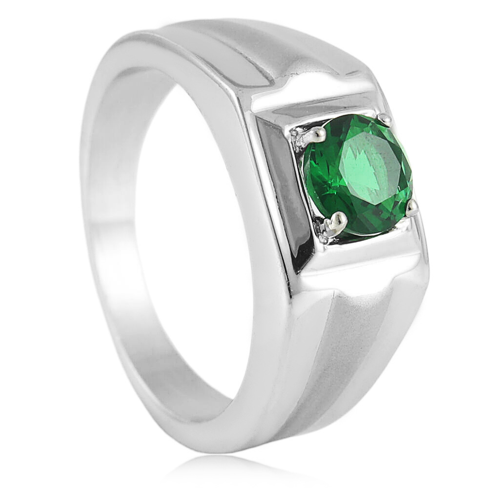 Steel-mounted Emerald